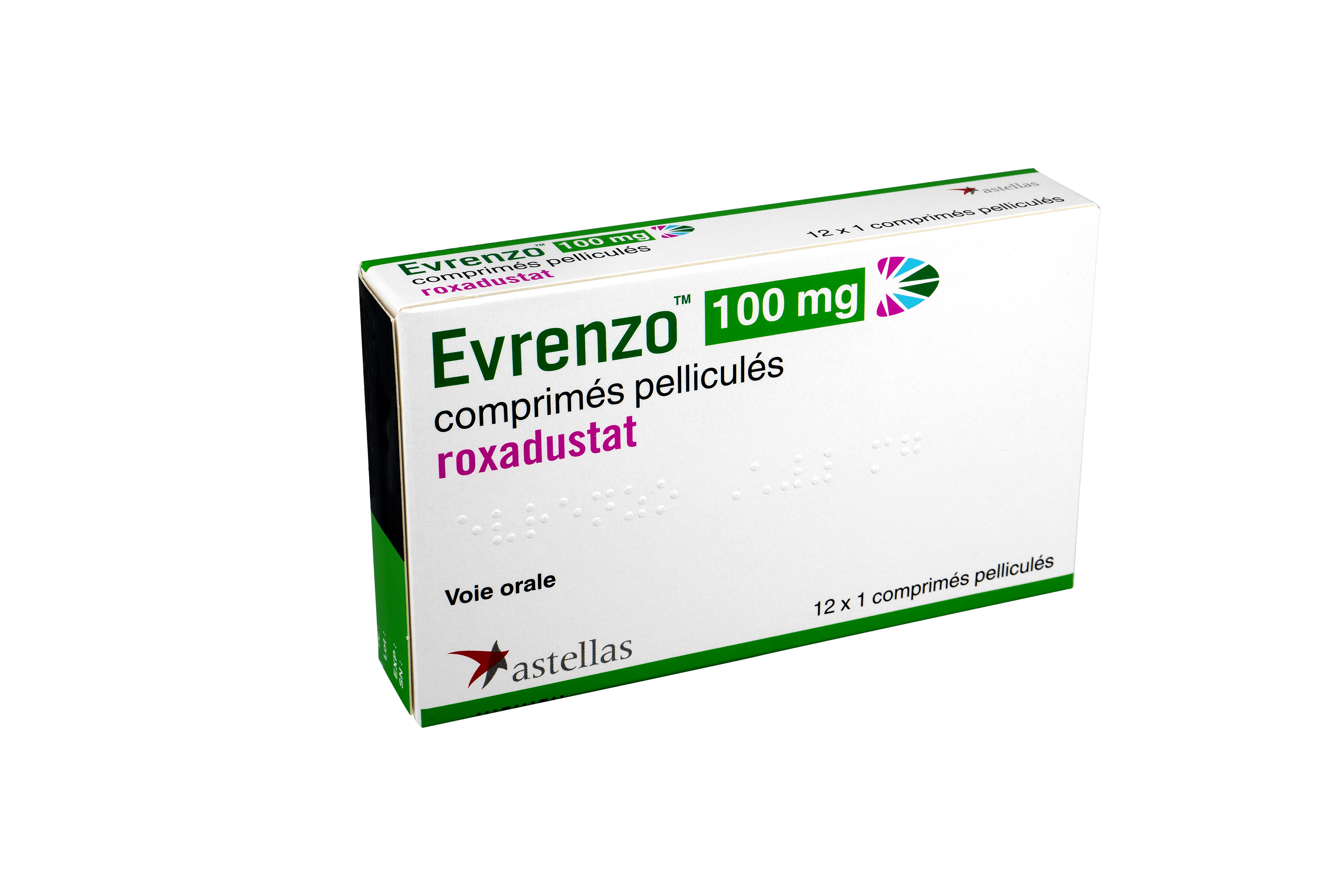 Photo de conditionnement <span class='vidalbox-gamme-product'>(EVRENZO 100 mg cp pellic)</span>