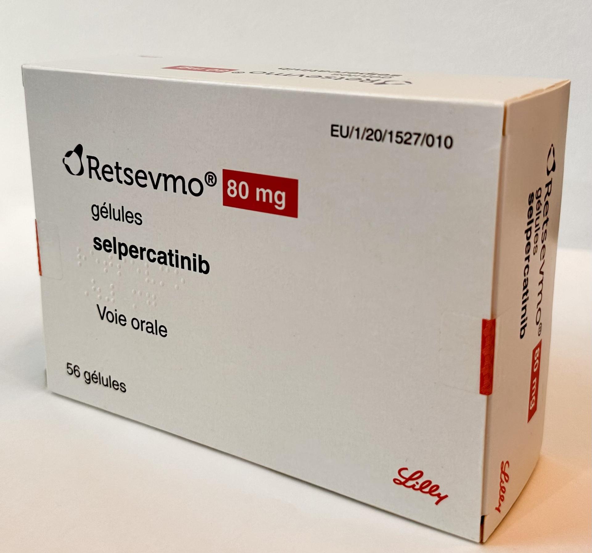 Photo de conditionnement <span class='vidalbox-gamme-product'>(RETSEVMO 80 mg gél)</span>