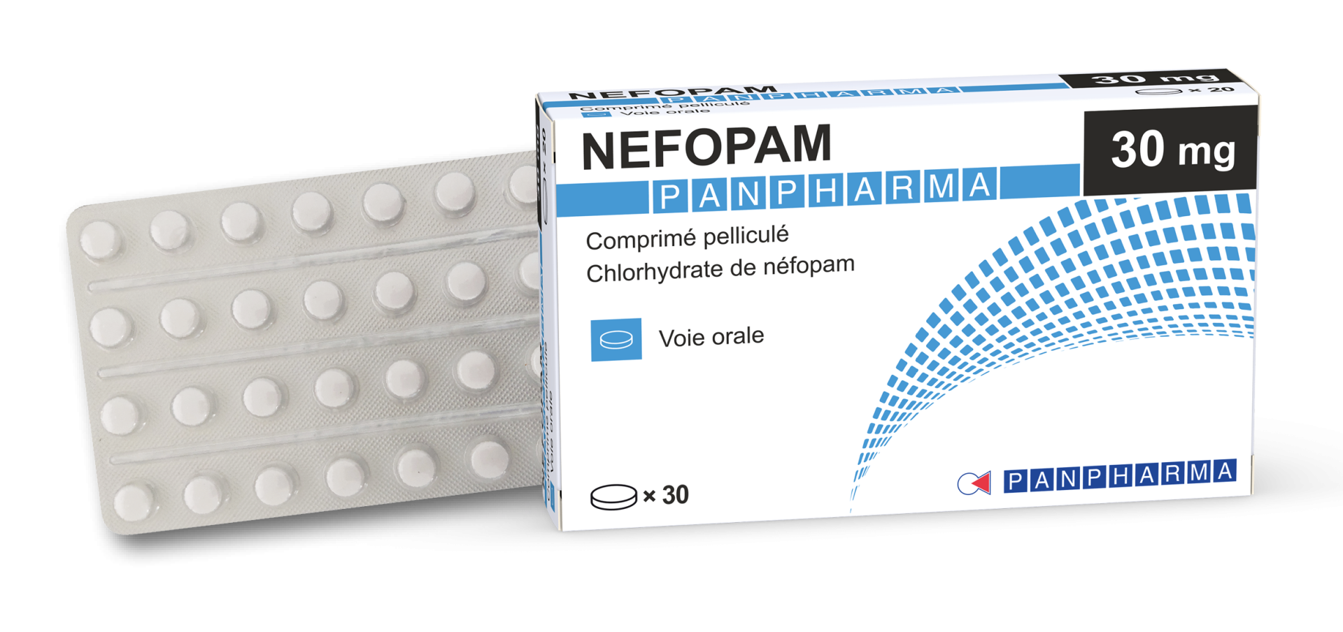 Photo de conditionnement <span class='vidalbox-gamme-product'>(NEFOPAM PANPHARMA 30 mg cp pellic)</span>